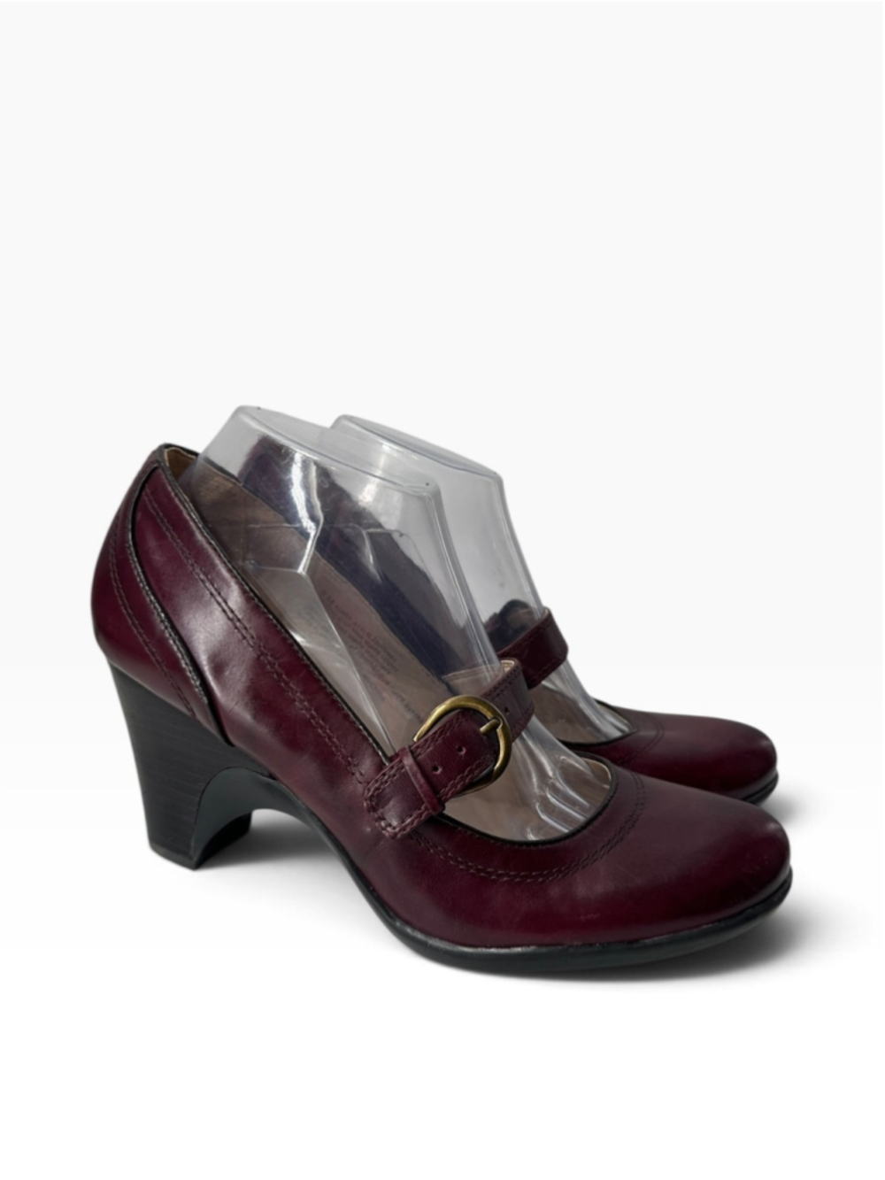 Naturalizer Mara Pumps Burgandy Leather Mary Jane Heels Comfort Office Sz 9